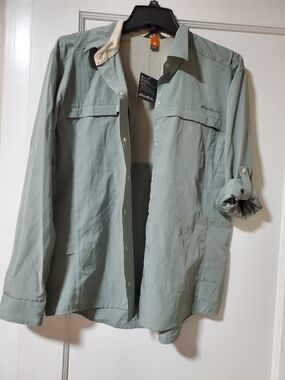 Eddie Bauer Sage Green Performance Guide Button-Up